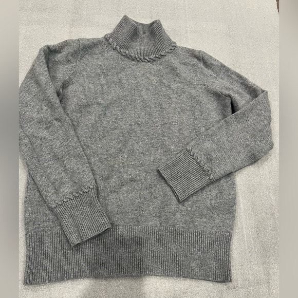 [S]Theory Heather Gray Cowl Neck Cashmere Sweater EUC - Picture 2 of 10